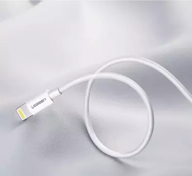 Uzelený kabel USB kabel - Lightning MFI 1m 2,4A bílý (20728)