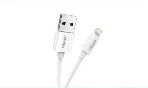 Uzelený kabel USB kabel - Lightning MFI 1m 2,4A bílý (20728)