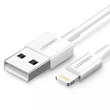 Uzelený kabel USB kabel - Lightning MFI 1m 2,4A bílý (20728)