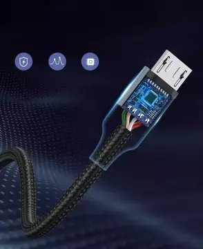 Uzelený kabel USB - micro USB 1m šedý (60146)