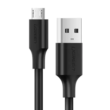 Uzelený kabel USB – micro USB 2.4 A 480 Mb/s 1,5 m černý (US289 60137)
