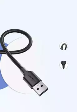 "Uzelený kabel USB - micro USB 2A 1m černý (60136)"