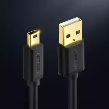 Uzelený kabel USB - mini USB 480 Mbps 1,5 m černý (US132 10385)