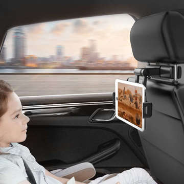 V2 Stretchable Headrest Car Mount Držák do auta pro tablet na opěrku hlavy sedadla Černá