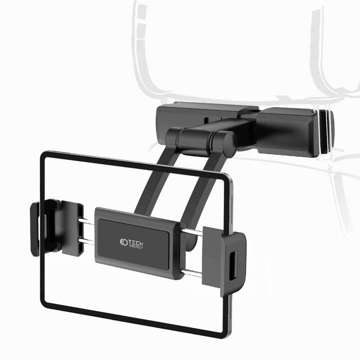 V2 Stretchable Headrest Car Mount Držák do auta pro tablet na opěrku hlavy sedadla Černá