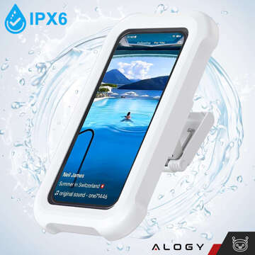 Vodotěsné pouzdro pro 4-7" telefon sprchový držák Pouzdro stojan na pouzdro Alogy Waterproof White