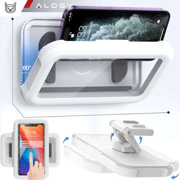 Vodotěsné pouzdro pro 4-7" telefon sprchový držák Pouzdro stojan na pouzdro Alogy Waterproof White