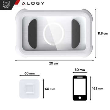 Vodotěsné pouzdro pro 4-7" telefon sprchový držák Pouzdro stojan na pouzdro Alogy Waterproof White