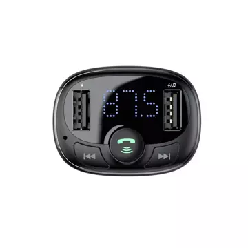 Vysílač FM Baseus T-type S-09A Bluetooth 2xUSB microSD (černý)