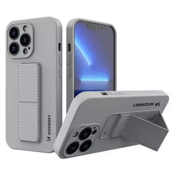 Wozinsky Kickstand Case silikonové pouzdro se stojánkem pro iPhone 13 šedé