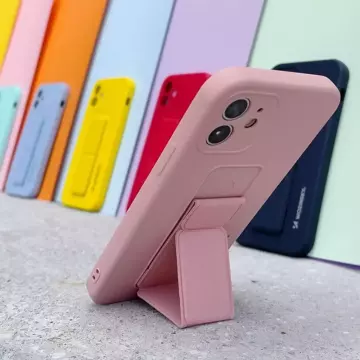 Wozinsky Kickstand Case silikonové pouzdro se stojánkem pro iPhone 13 šedé