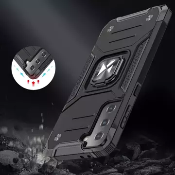 Wozinsky Ring Armor pevné hybridní pouzdro magnetický držák krytu pro Samsung Galaxy S22 červený