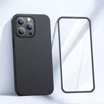 Zadní a přední kryt Joyroom 360 Full Case pro iPhone 13 Pro Max Tvrzené sklo černé (JR-BP928 černé)