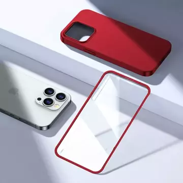 Zadní a přední kryt Joyroom 360 Full Case pro iPhone 13 Pro Max Tvrzené sklo červené (JR-BP928 červené)