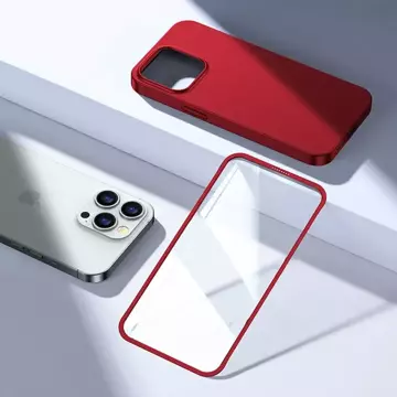 Zadní a přední kryt Joyroom 360 Full Case pro iPhone 13 Pro Tvrzené sklo červené (JR-BP935 červené)