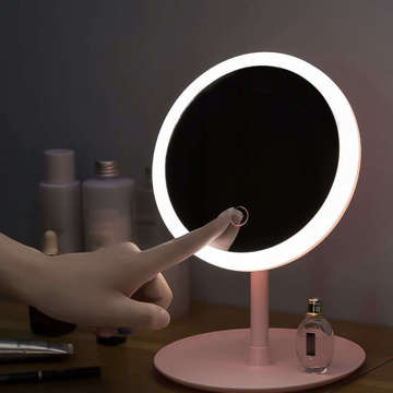 Zrcadlo s LED osvětlením make-up lampa osvětlené zrcadlo 3 režimy osvětlení Růžová