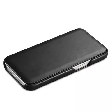 iCarer Curved Edge Vintage Folio Leather Case Cover pravá kůže pro iPhone 13 Pro černý (RIX1303-BK)