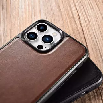 iCarer Leather Oil Wax Case potažené pravou kůží pro iPhone 13 Pro Max černý (ALI1214-BK)