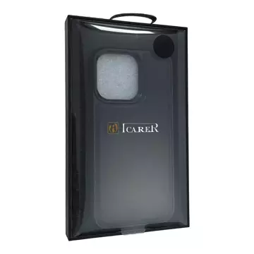 iCarer Leather Oil Wax Case potažené pravou kůží pro iPhone 13 Pro Max černý (ALI1214-BK)
