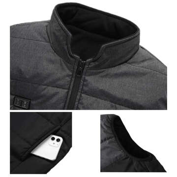 vyhřívaná vesta vyhřívaná dámská pánská prošívaná bunda bez rukávů elektrická bunda unisex velikost L zimní teplá černá šedá