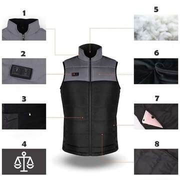 vyhřívaná vesta vyhřívaná dámská pánská prošívaná bunda bez rukávů elektrická bunda unisex velikost L zimní teplá černá šedá