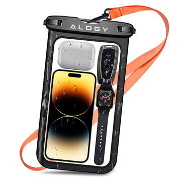 x2 Alogy Waterproof Case univerzální IPX8 vodotěsná taška na telefon do 9 palců a příslušenství Černá