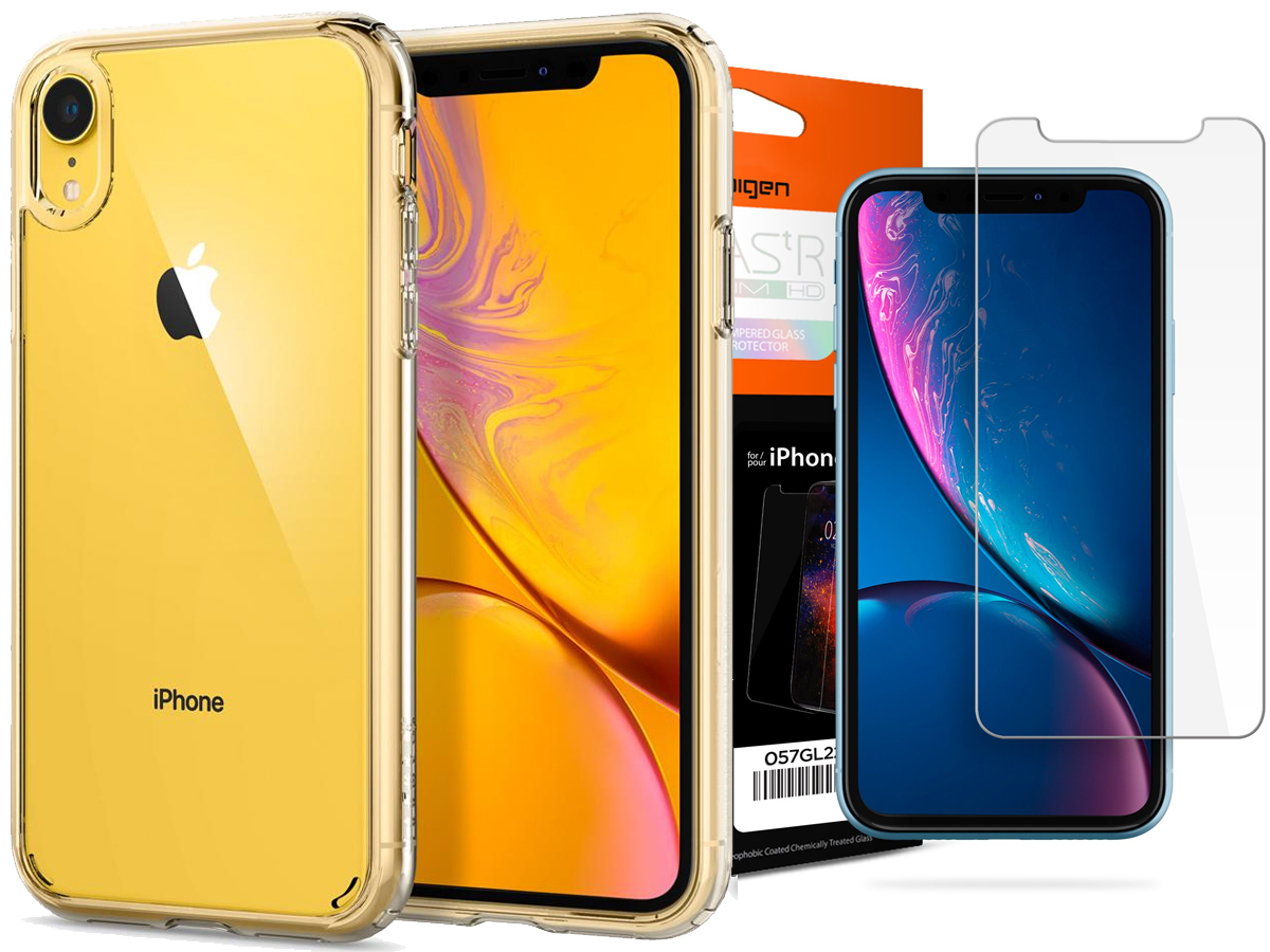 etui spigen ultra hybrid apple iphone xr w zestawie ze szkłem spigen