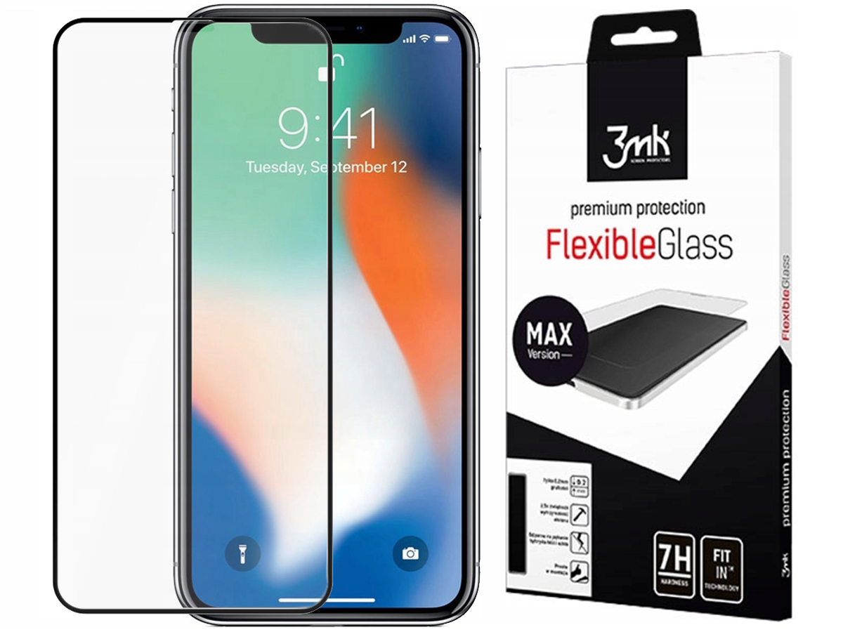 3mk szkło folia ochronna apple iphone x xs flexible glass max