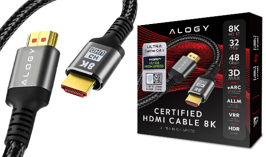 Kabel HDMI 2.1 Alogy 8K 60Hz 48Gbps 2m