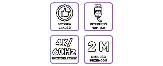 Kabel HDMI 2.0 Alogy 4K 18GBps 3D 2m