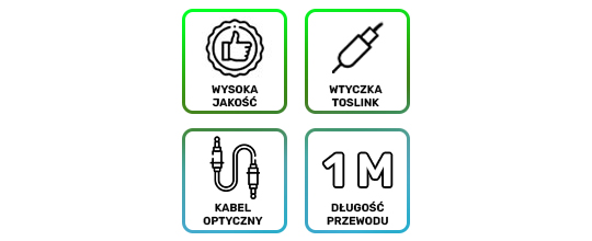 Kabel optyczny Alogy 6.0mm do przesyłania dźwięku 1m