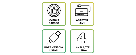 Hubadapter USB V1-HUB 4w1 USB-C