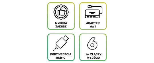 Хаб-адаптер USB V4-HUB 6w1 USB-C