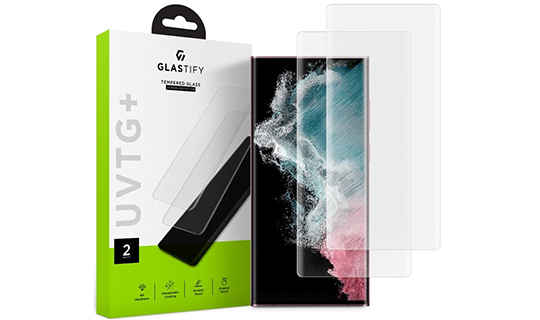 Glastify UVTG+ 2-pack tempered glass for Samsung Galaxy S22 Ultra