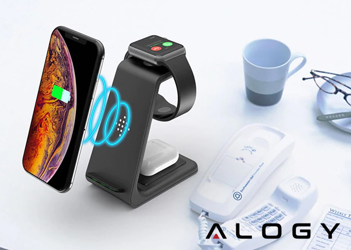 induction charger qi alogy 3in1 apple watch iphone airpods