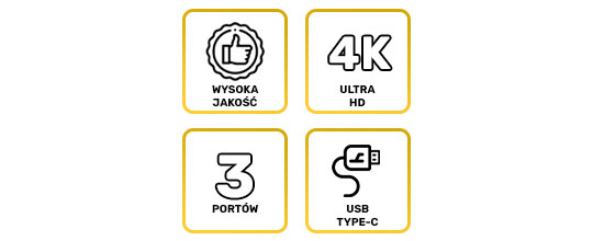 Adaptér HUB 3v1 USB-C 3.0 HDMI USB-A adaptér