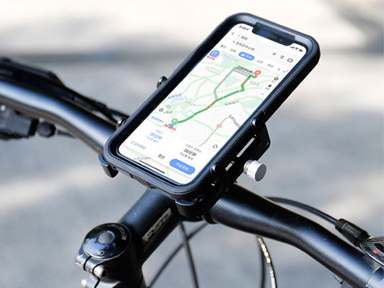 Motorcycle bike holder GUB Plus 6 for smartphone aluminum black
