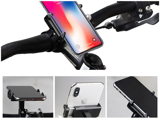 Držiak na motocykel GUB Pro 1 pre smartfón, hliníkový čierny