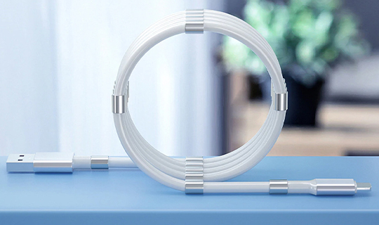 Kabel szybki przewód magnetyczny Alogy USB- USB-C Type C 2.4A 100cm Biały