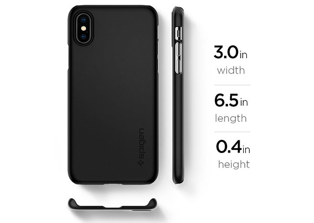 Wymiary etui Spigen Thin Fit dla iPhone X Xs
