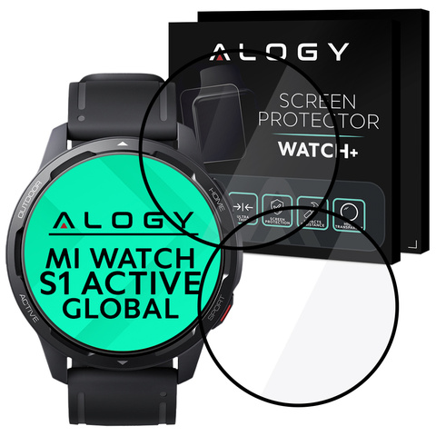 2x Alogy 3D Flexibles Glas für Xiaomi Mi Watch S1 Active Global Black
