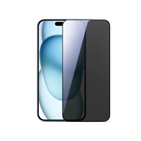 Joyroom iPhone 16 Plus Sichtschutzglas, staubdicht, schwarzer Rahmen