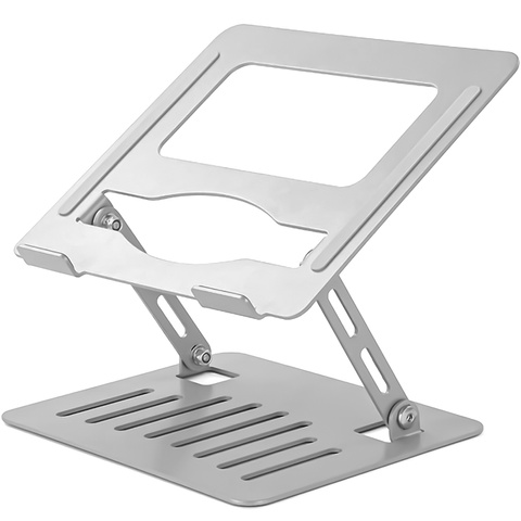 Laptop holder tablet 17" stand stand foldable adjustable aluminum for desk 25 x 21.5cm Alogy Silver
