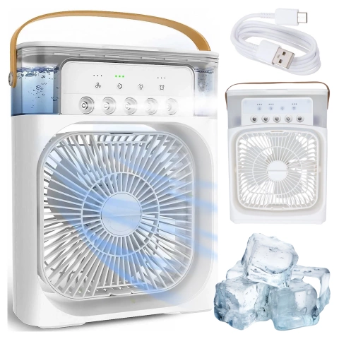 Fan Desk Fan Standing Small Circulator with Clip Cordless Handheld 500mAh USB-C Alogy White