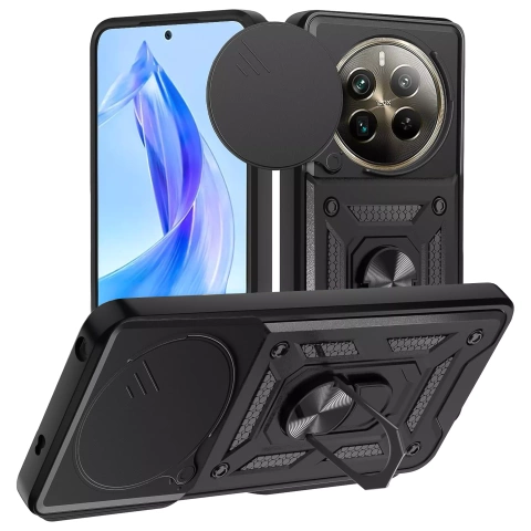 Case for Realme 12 Pro 5G / Realme 12 Pro Plus 5G armored Slide Case Ring camera protection housing Camshield Alogy black
