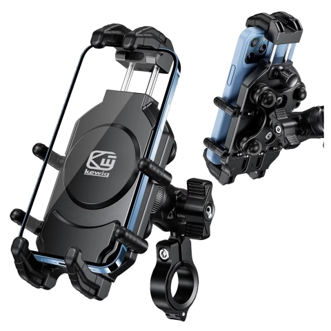 KEWIG M11B motorcycle phone holder with Qi QC 3.0 15W charger Black