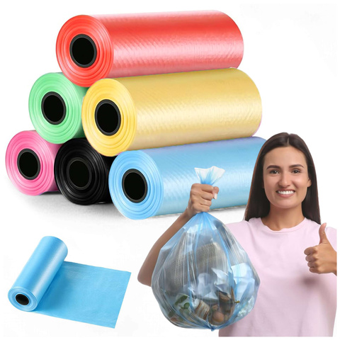 Garbage bags small mini colorful mix of colors 6 rolls x15 bag set 3L [90pcs] Alogy