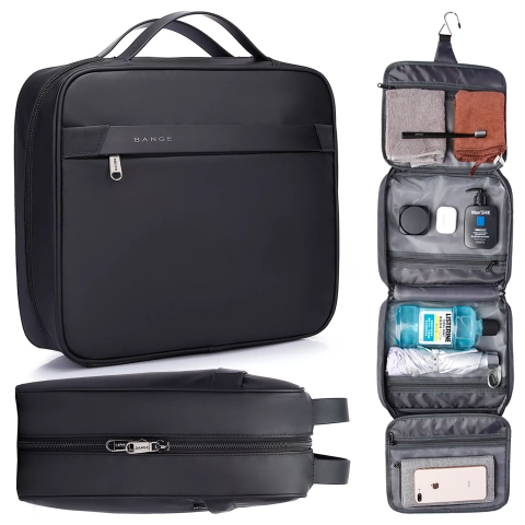 Bange Waterproof Backpack for Laptop 15.6" City Travel 45x30x16 cm for Work Airplane Men's Women's with USB Port Black