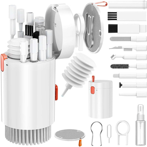 20in1 cleaning set for cleaning the phone keyboard, headphones, multifunctional cleaner, brush, Alogy Set, white
