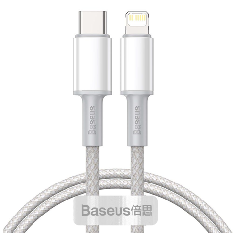 Cable 2m Baseus USB-C Type C to Lightning PD 20W White cable